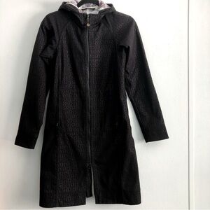Lululemon Apres Yoga Rain Coat Hooded Jacket Sports Lined Logo Size 2 Black